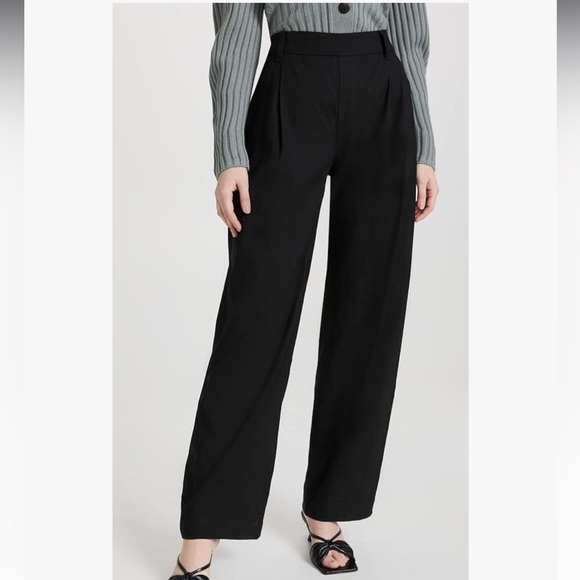 Vince Linen Blend Pleated Wide Leg Pull On Lightweight Black Pants, Medium - Picture 2 of 14